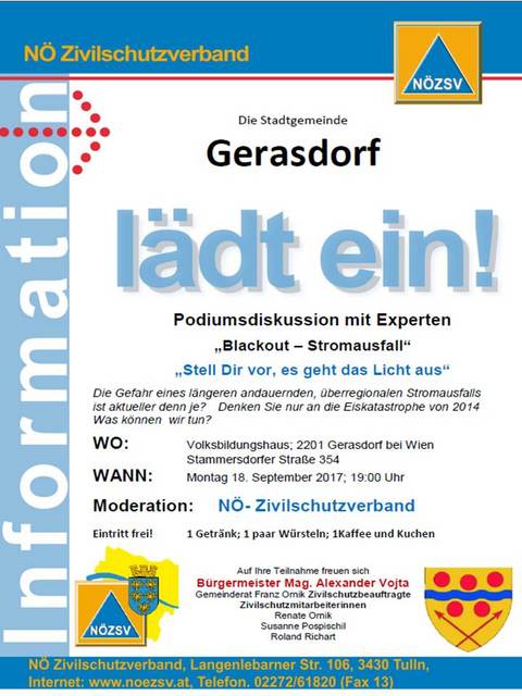 Einladung Blackout 2017 © Stadtgemeinde Gerasdorf